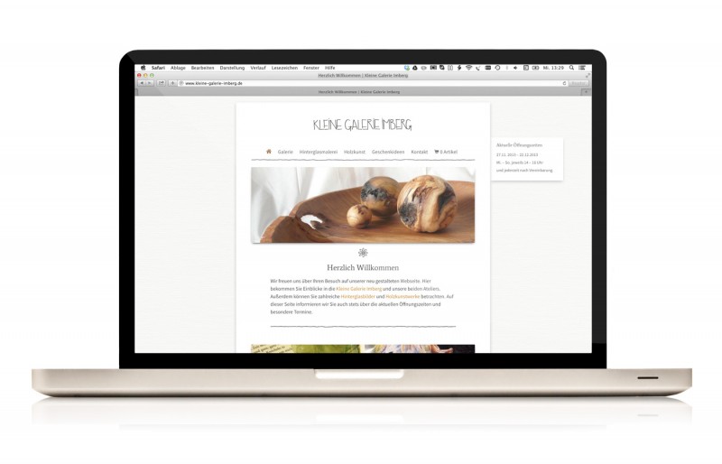 Homepage of the Kleine Galerie Imberg